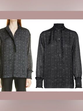 BIRGITTE HERSKIND | Snake Grey Lou Blouse Size 36